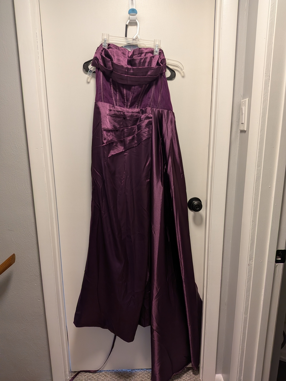 Strapless Purple Evening Gown